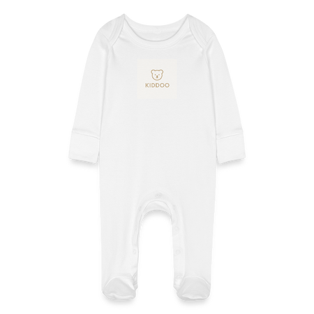 Grenouillère bébé bio avec gants – Fabriquée en France | KIDDOO - blanc